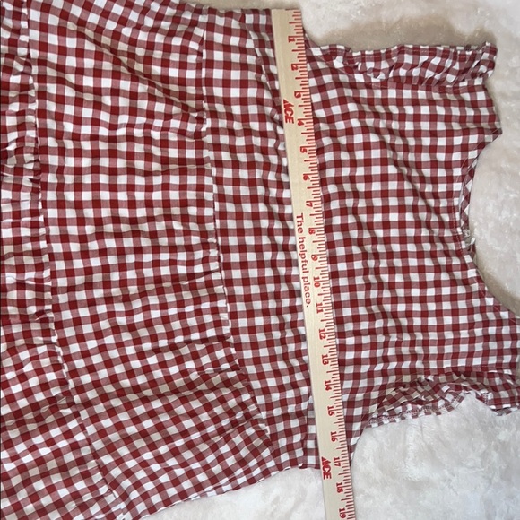 Red and White Tiered Flutter Sleeve Sundress - Picture 14 of 16